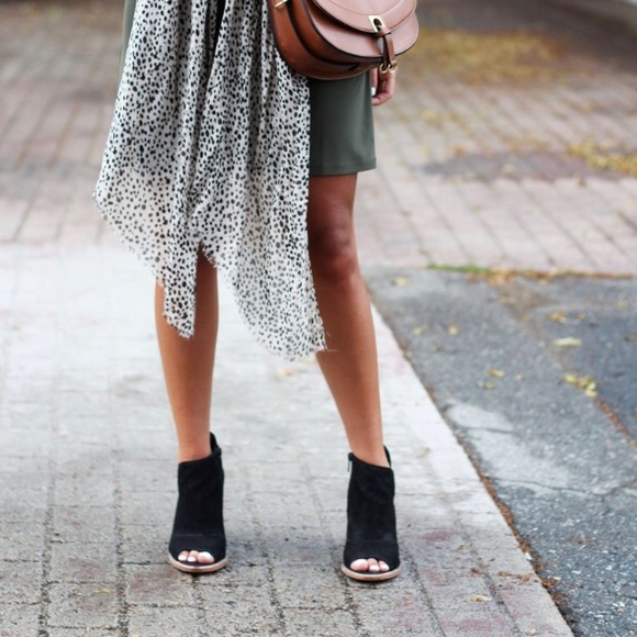 NEW Report Signature sexy Bryanna leather Black Peep Toe Booties boot heels - Picture 4 of 13